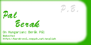 pal berak business card
